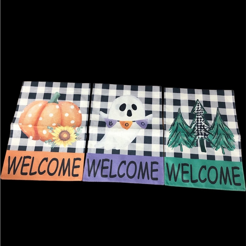Burlap Welcome Garden Flags